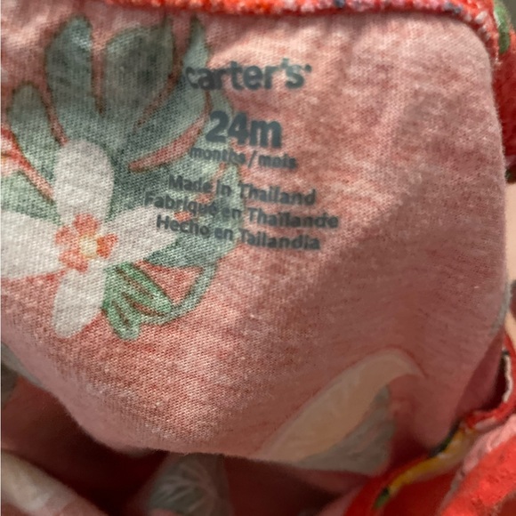 Carter's Red and Green Floral short romper size 24M - Picture 3 of 3